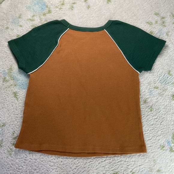SO Women's Orange/Brown and Green Crop Top - Picture 3 of 7